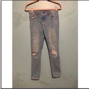 Gap Distressed Straight Leg Denim Jeans